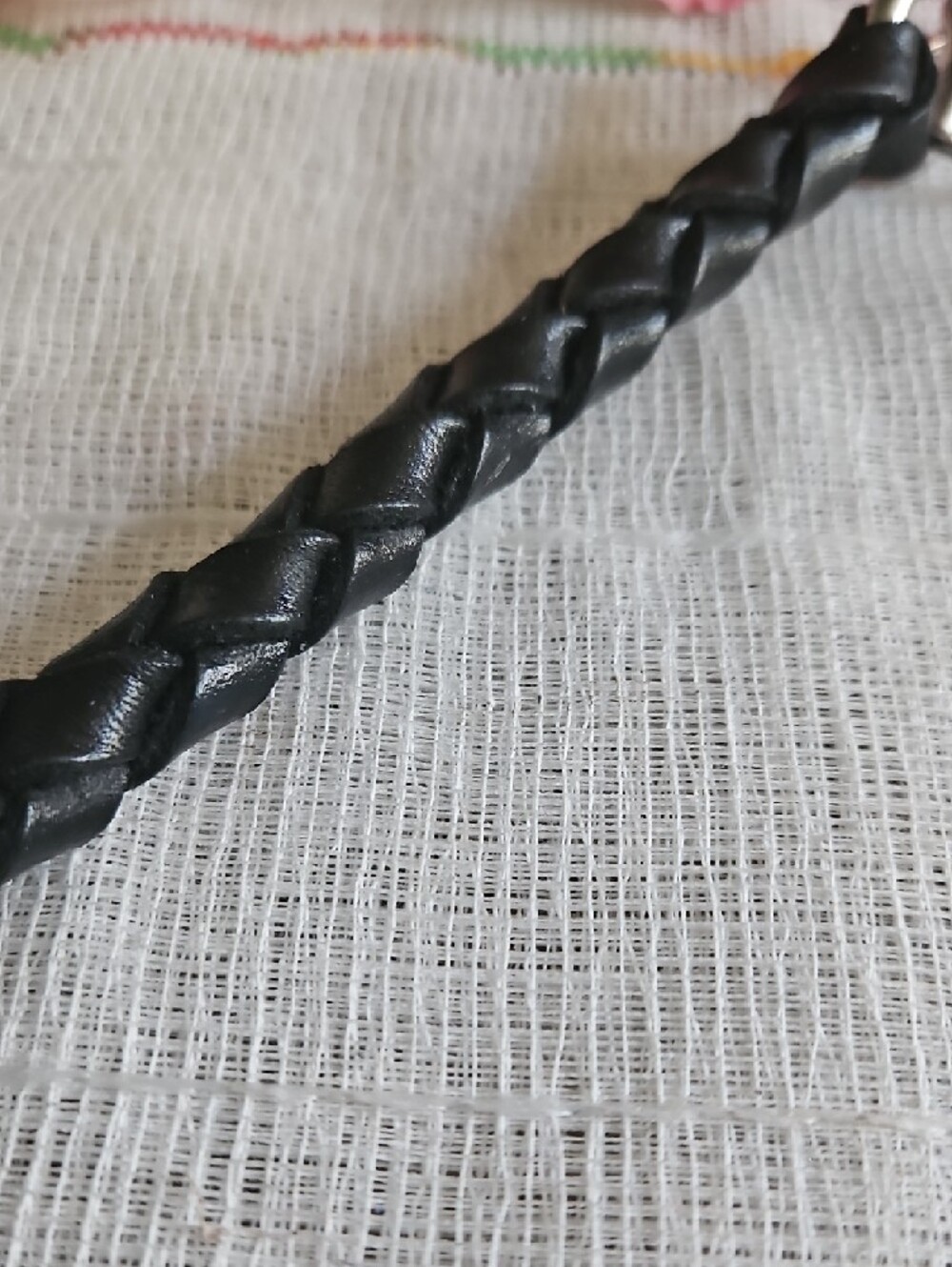 Hand Crafted Braided Genuine Black Leather KeychainTurquoise Sun Gifted - Picture 4 of 11